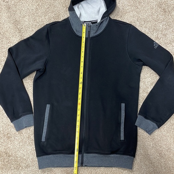 Men's Adidas Basketball Black Zipper Jacket with Hood Size Medium - Picture 5 of 9